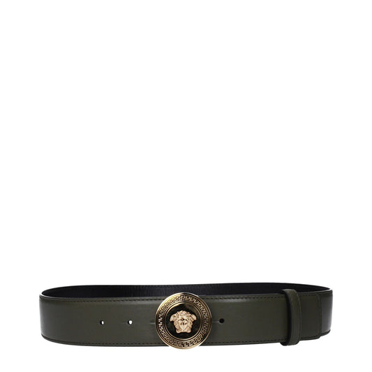 Versace Green Leather Regular Belt 100 cm / 40 Inches,105 cm / 42 Inches,110 cm / 44 Inches,1728,75667636384,90 cm / 36 Inches,95 cm / 38 Inches,Accessories,Belts - Accessories,Green,Men,New with tags,Regular Belts - Belts - Accessories,Versace