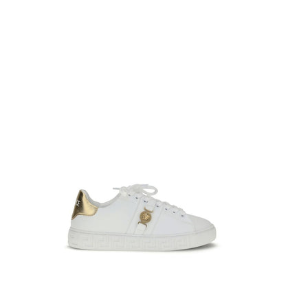 Versace White Calf Leather Bos Taurus Low Top Sneakers Versace