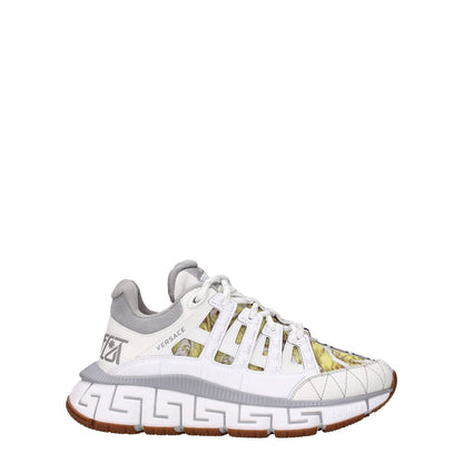 Versace White Leather Athletic Sneakers Versace