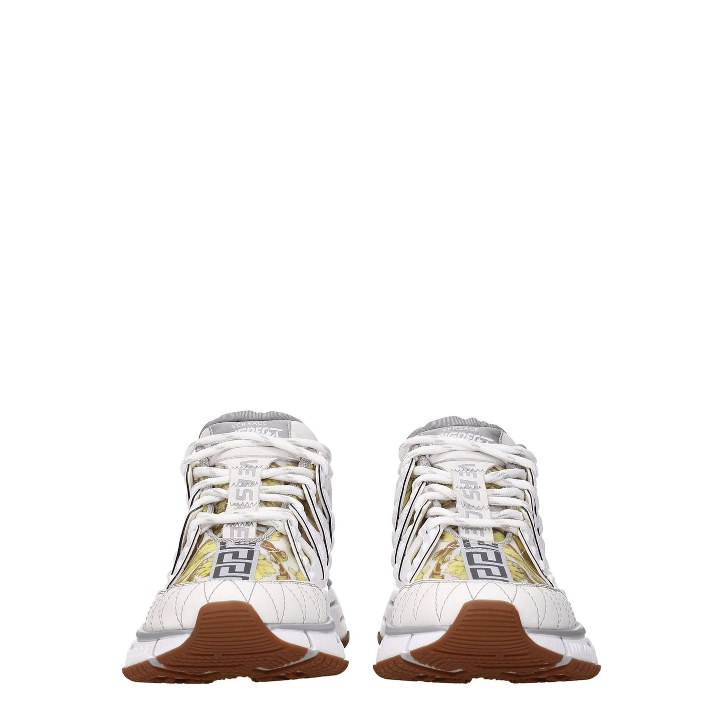 Versace White Leather Athletic Sneakers Versace