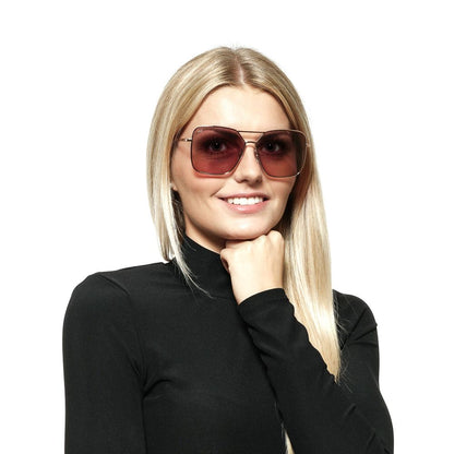 Web Rose Gold Metal Sunglasses
