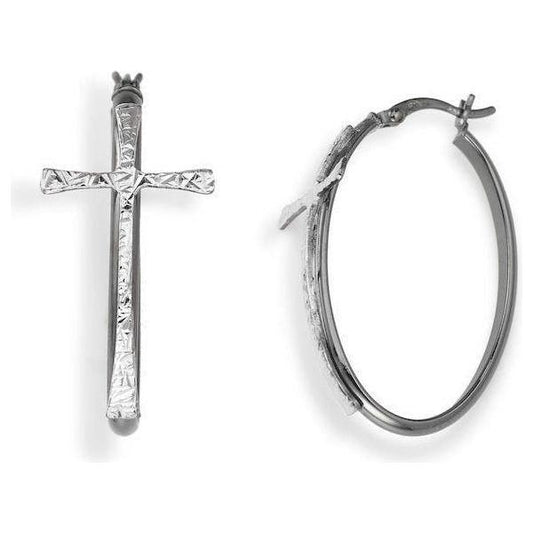 AMEN Mod. CERCHIO E CROCE BLACK Earrings